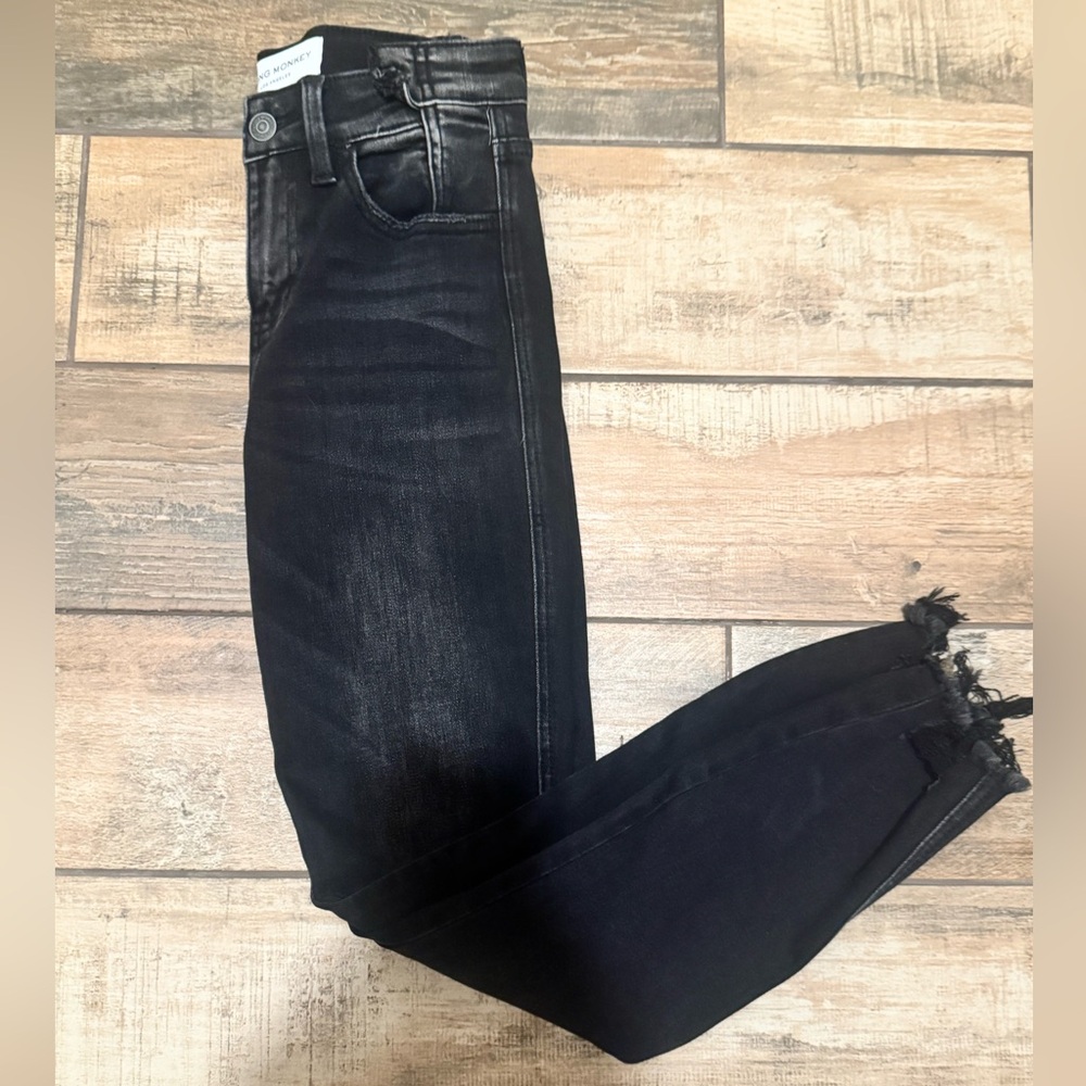 NWT Flying Monkey Black MidRise Skinny Jeans Size 3/25 - Picture 2 of 6